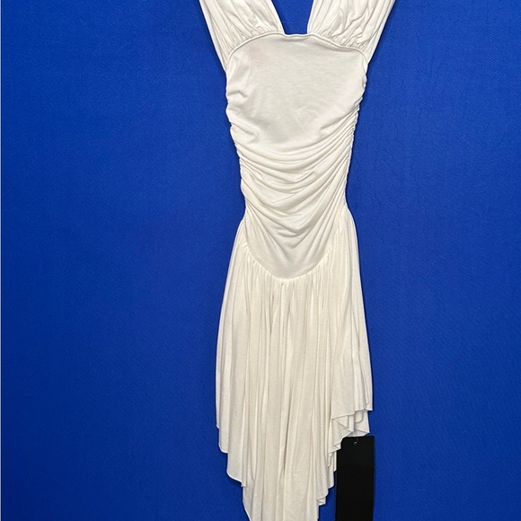 ARE YOU AM I White Plunge Sleeveless Mini Dress - Picture 11 of 12